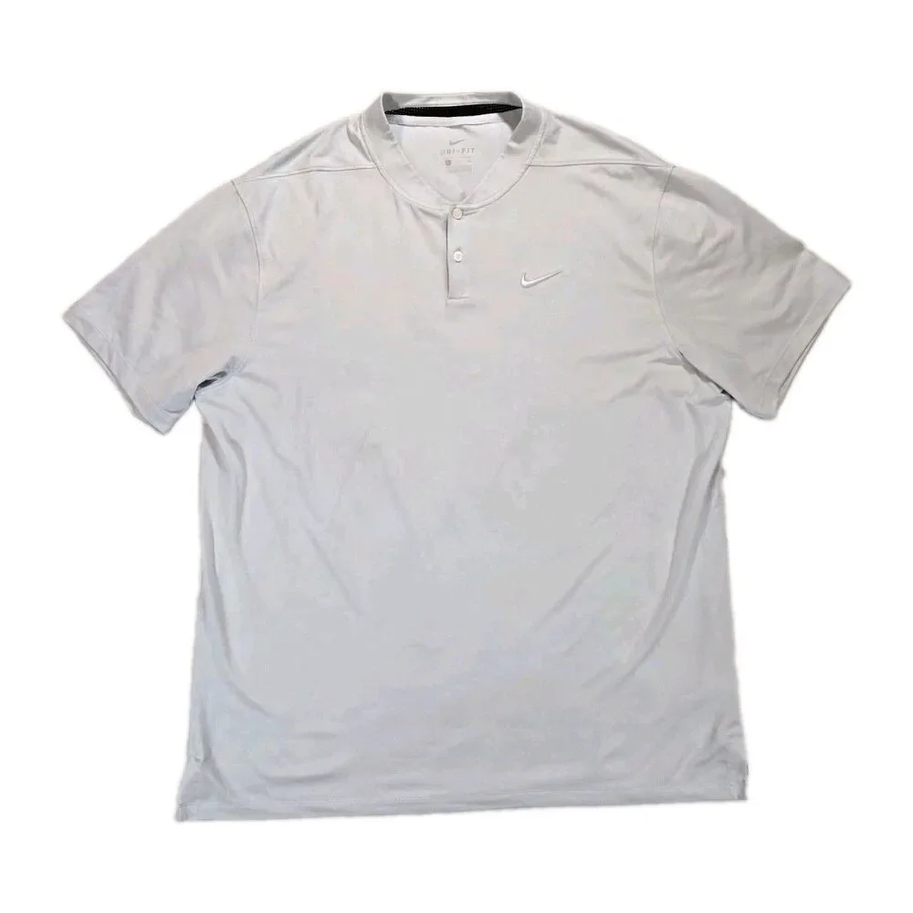 Mens Nike Dri-FIT Golf Polo Shirt Gray Performance Blade Collar XL